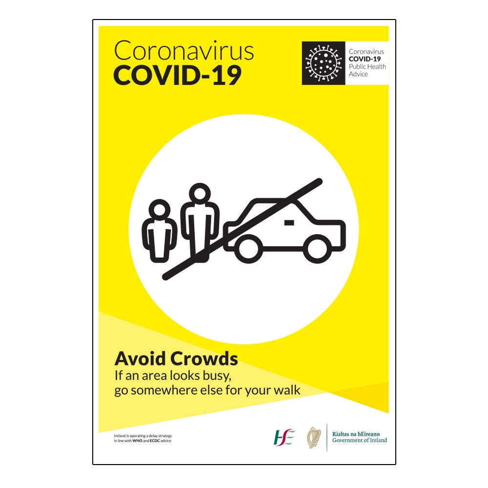 COVID19 Avoid Crowds HSE Sign Coronavirus Business Posters